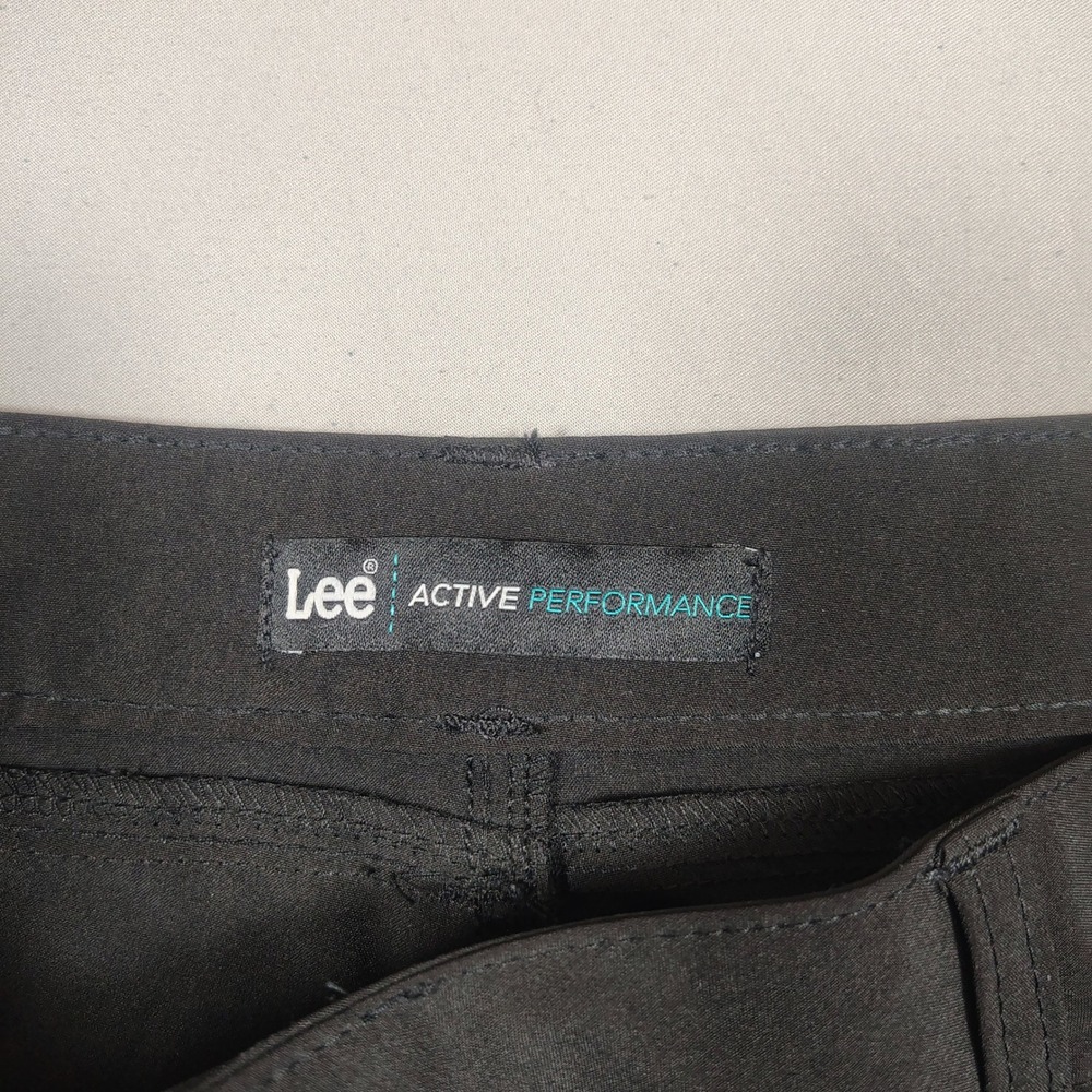 Lee Active Performance Shorts Womens 10 Black Stretch Solid Polyester Blend - Picture 3 of 10